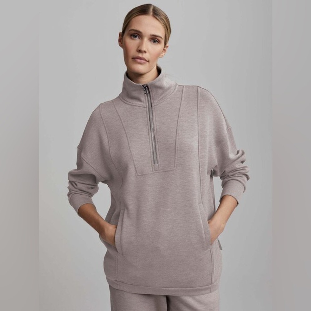 Varley Naya Half-Zip Sweat Dreamsoft Taupe Marl Pullover